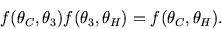 \begin{displaymath}
f(\theta_C,\theta_3)f(\theta_3,\theta_H)=f(\theta_C,\theta_H).
\end{displaymath}