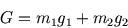 \begin{displaymath}
G=m_1 g_1+m_2 g_2
\end{displaymath}