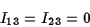 \begin{displaymath}I_{13}=I_{23}=0\end{displaymath}