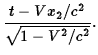 $\displaystyle {t - Vx_2/c^2 \over \sqrt{1-V^2/c^2} } .$