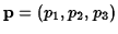 ${\bf p}= (p_1,p_2,p_3)$