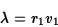 \begin{displaymath}\lambda=r_1v_1\end{displaymath}