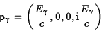 \begin{displaymath}{\sf p}_\gamma=\left({E_\gamma\over c},0,0,{\rm i}{E_\gamma\over c}\right)\end{displaymath}