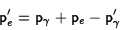 \begin{displaymath}{\sf p}_e'={\sf p}_\gamma+{\sf p}_e-{\sf p}_\gamma'\end{displaymath}